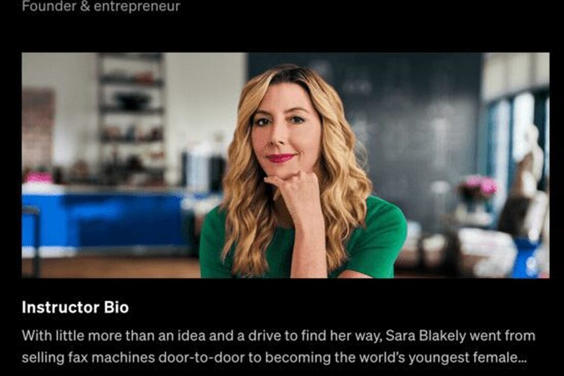 MasterClass – Sara Blakely Teaches Self-Made Entrepreneurship