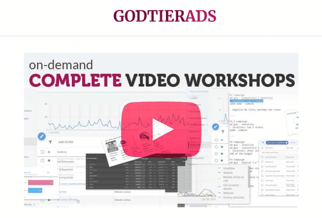 God Tier Ads Workshops