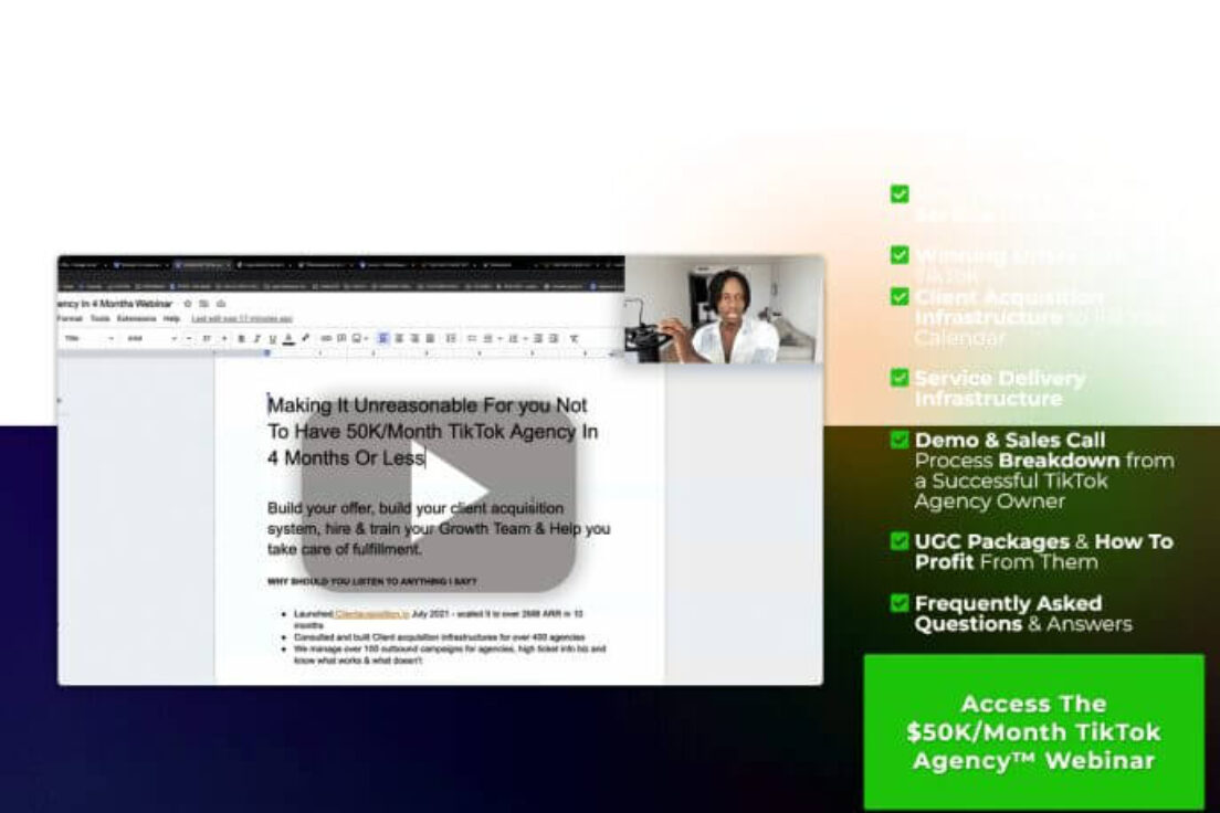 Serge Gatari – $50K/Month TikTok Agency Webinar