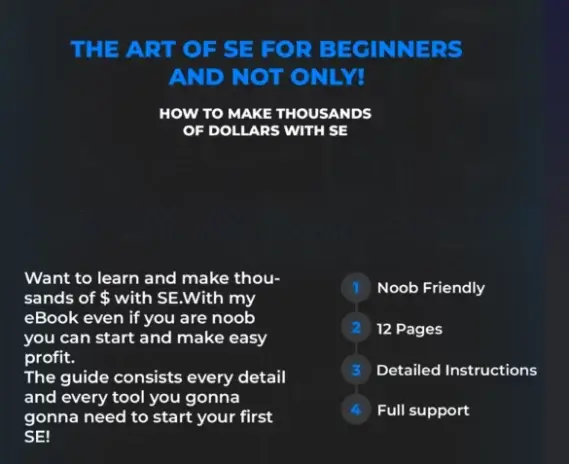 [METHOD] The ART of SE How to Make Thousands of $$ Without ANY Invest